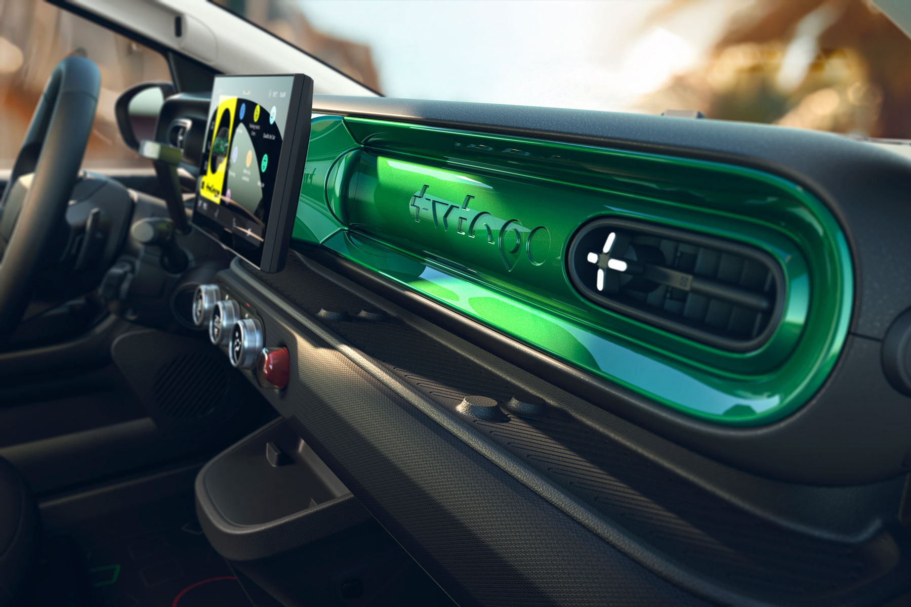 Renault Twingo eléctrico detalle interior salpicadero