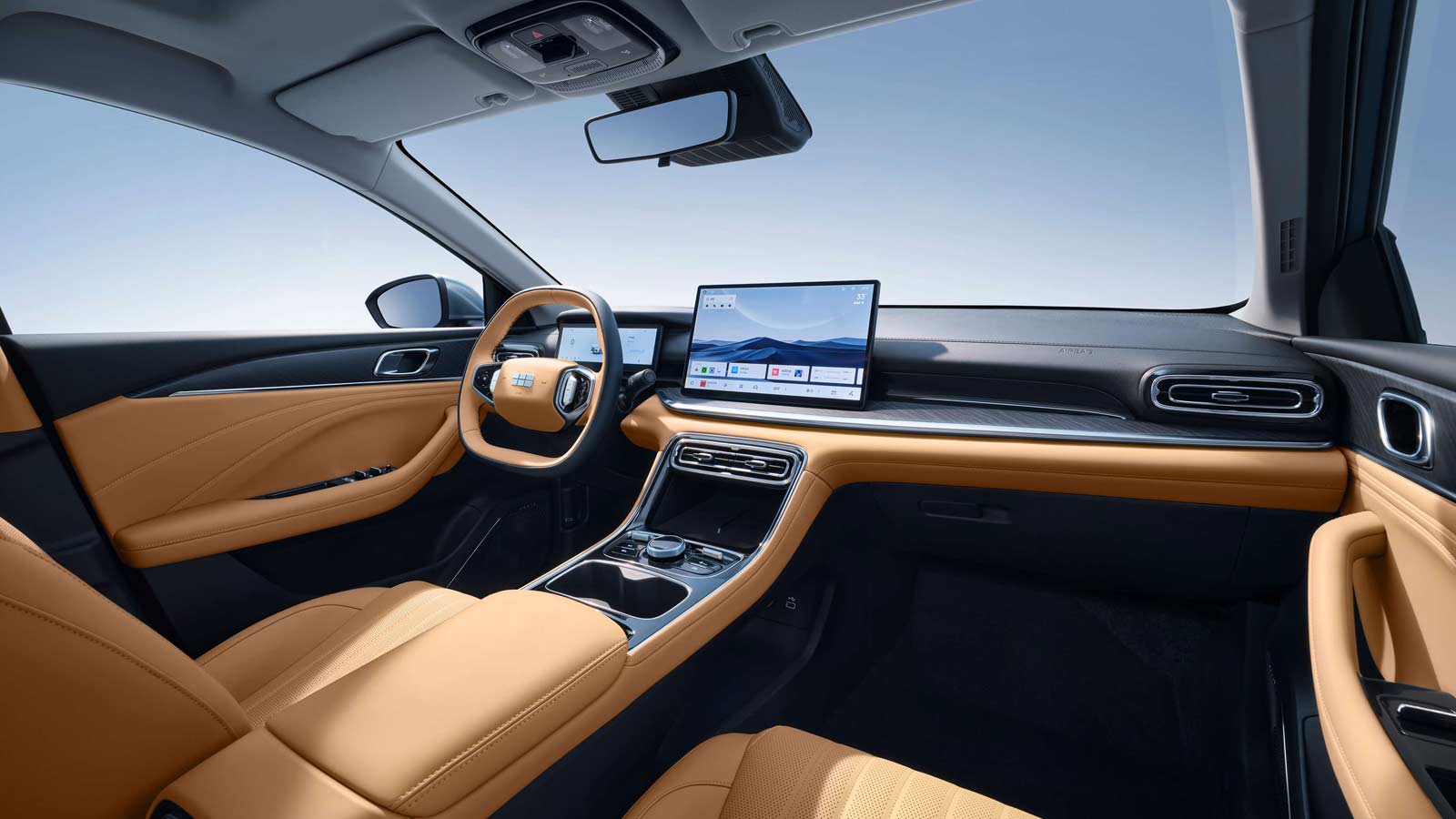 Interior del Geely Galaxy Starshine 6 con doble pantalla