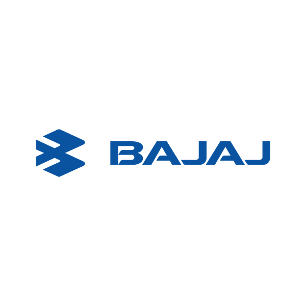 Logo de Bajaj: un emblema de dos trazos azules junto al nombre BAJAJ