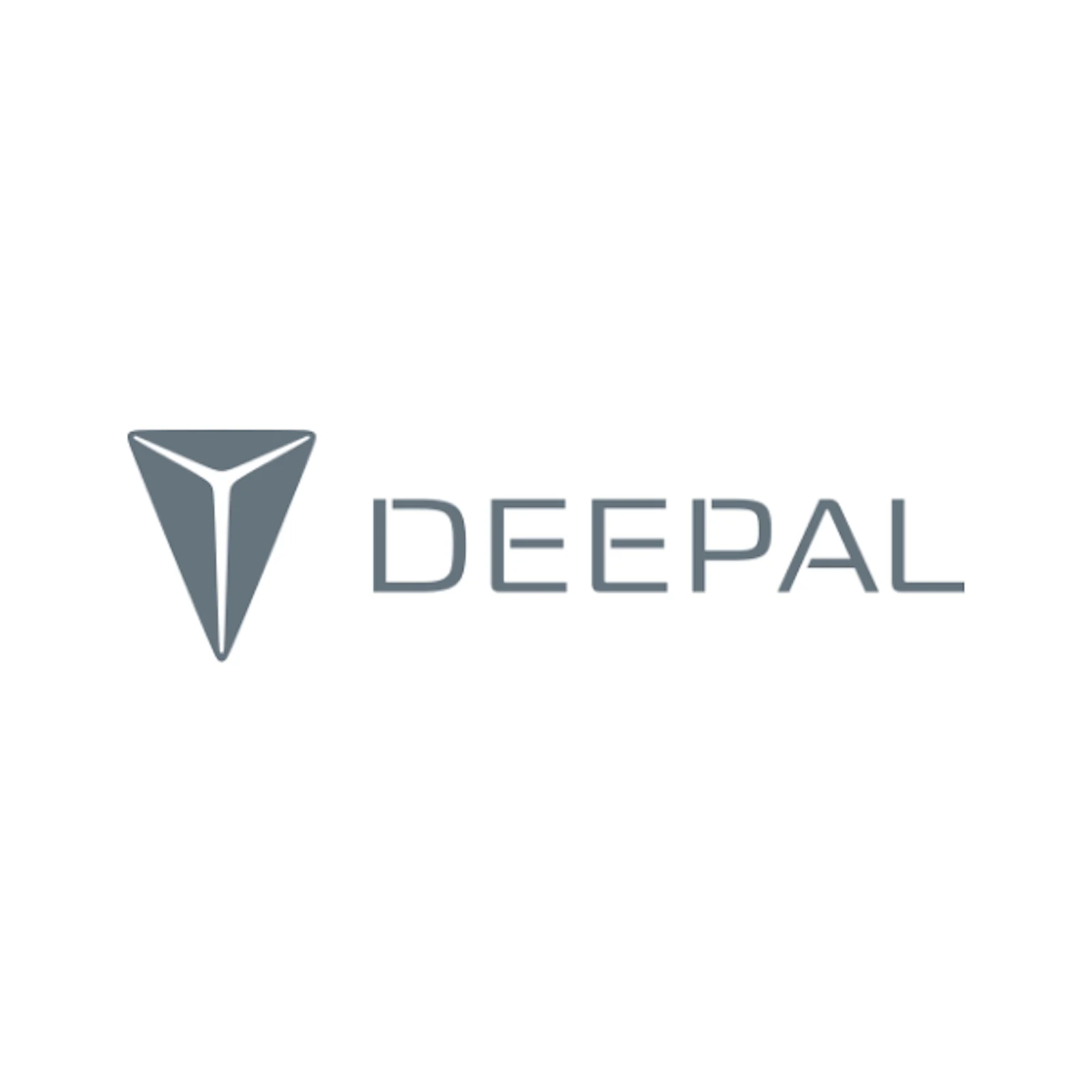 Logo de Deepal Logo de Deepal: un triángulo invertido con la palabra DEEPAL