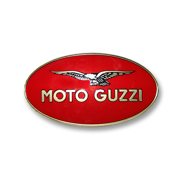 Logo de Moto Guzzi: un águila sobre un óvalo rojo