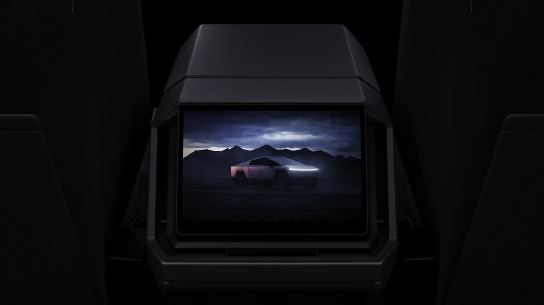 Tesla Cybertruck pantalla multimedia trasera
